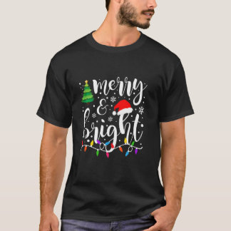 Merry and Bright Christmas Lights Funny Family Chr T-Shirt