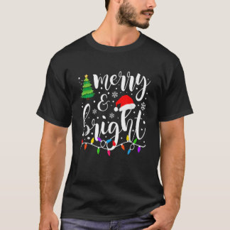 Merry and Bright Christmas Lights Funny Family Chr T-Shirt