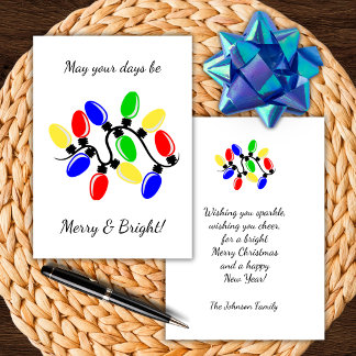 Merry and Bright Christmas Lights Holiday Card