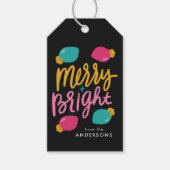 Merry and Bright Christmas Lights Holiday Gift Tags (Front)