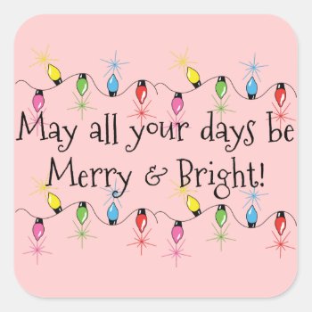 Merry And Bright Christmas Lights Stickers by totallypainted at Zazzle