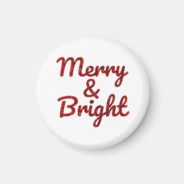Merry and Bright Christmas Magnet (Front)