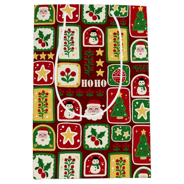 Merry and Bright Christmas  Medium Gift Bag (Front)