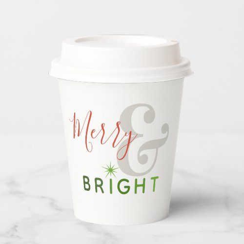 Merry and Bright Christmas      Paper Cups