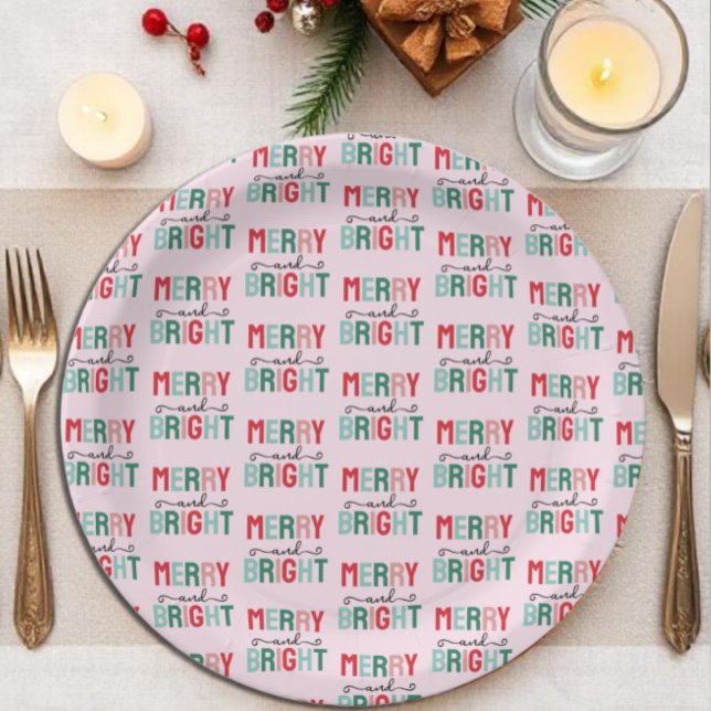 Merry and Bright Christmas Paper Plates (Creator Uploaded)