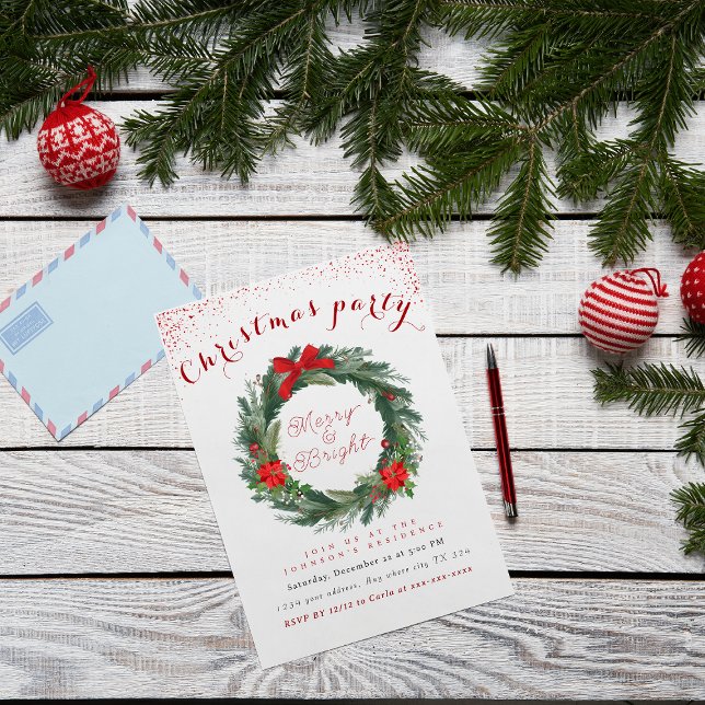 Merry and Bright Christmas Party  Invitation (Creator Uploaded)