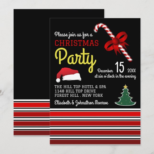 Merry and Bright, Christmas Party Invitation (Front/Back)