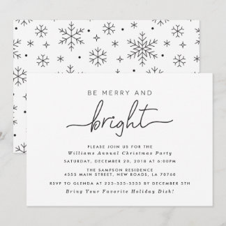Merry and Bright Christmas Party Invitations
