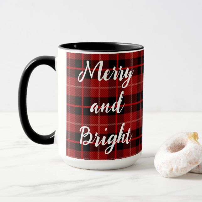 Merry and bright Christmas personalized mug (With Donut)