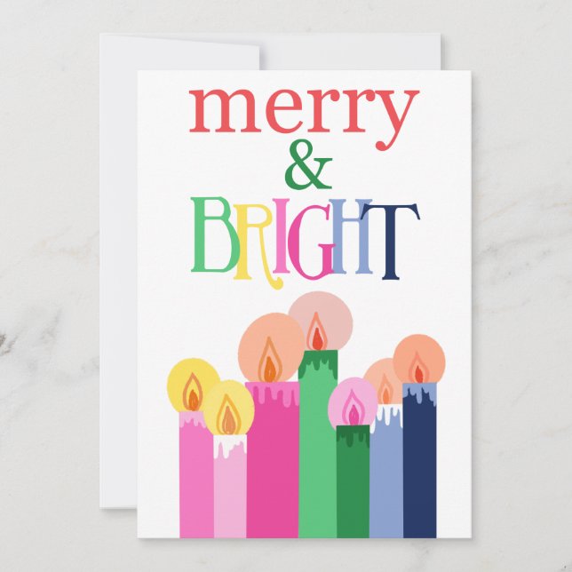 Merry and Bright Christmas Photo Card (Front)