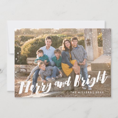 Merry and Bright Christmas Photocard Holiday Card