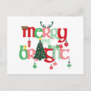 Merry and Bright Christmas Postcard