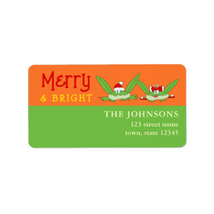 Merry and Bright Christmas Return Address Label