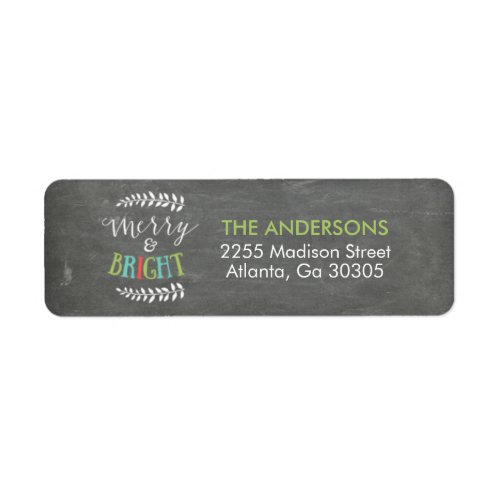 Merry and Bright Christmas Return Address Labels