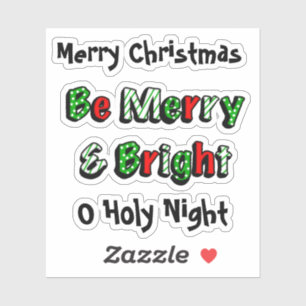 Merry and Bright Christmas Sticker