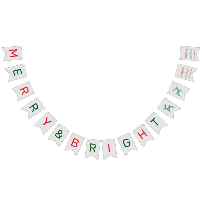 Merry And Bright Christmas Sweater Bunting Flags (All)