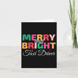 Merry And Bright Christmas Taxi Driver Card