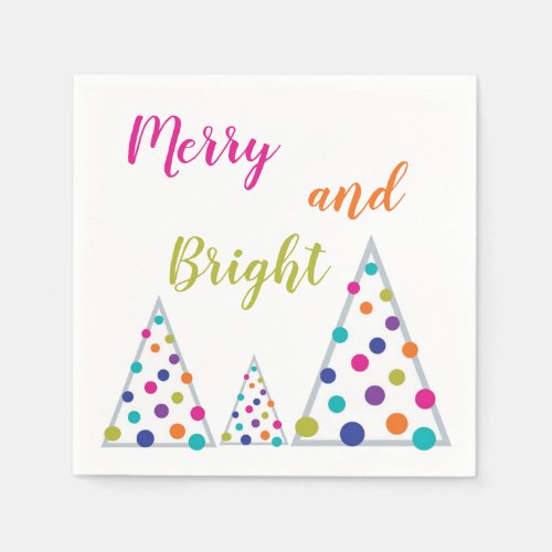 Merry and Bright Christmas Tree Napkins