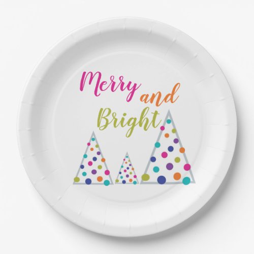 Merry and Bright Christmas Tree Paper Plates
