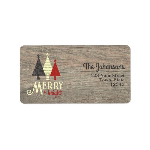 Merry and Bright Christmas Tree Return Address Label