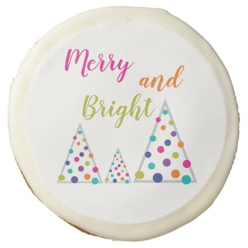 Merry and Bright Christmas Tree Sugar Cookie