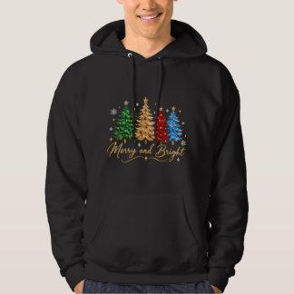 Merry and Bright Christmas Tree T-Shirt Hoodie