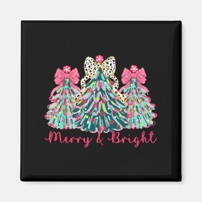 Merry And Bright Christmas Tree Xmas Tree Family H Magnet (Front)