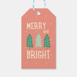 Merry and Bright Christmas Trees Gift Tag