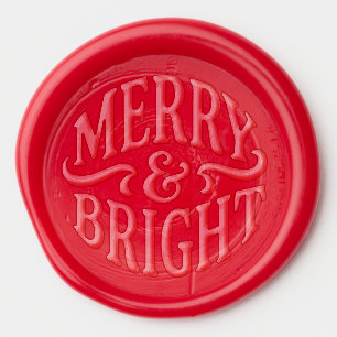 Merry and Bright Christmas Wax Seal Sticker
