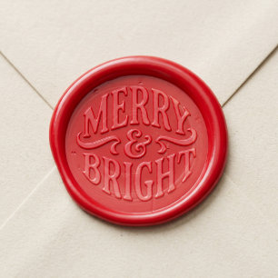 Merry and Bright Christmas Wax Seal Sticker