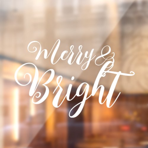 Merry and Bright Christmas Window Cling