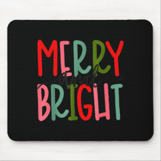 Merry And Bright Christmas Women Girls Kids Toddle Mouse Pad