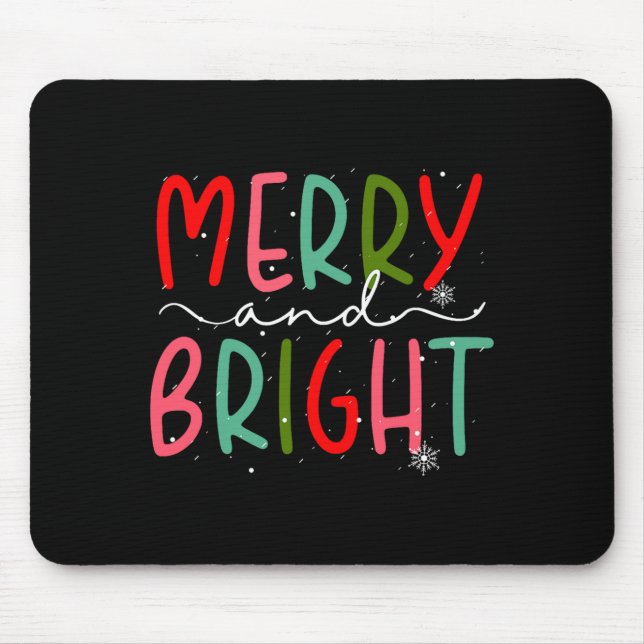 Merry And Bright Christmas Women Girls Kids Toddle Mouse Pad (Front)