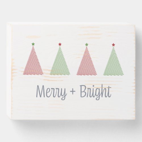 Merry and Bright Christmas Wooden Box Sign