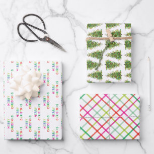 Merry and Bright Christmas Wrapping Paper Sheets