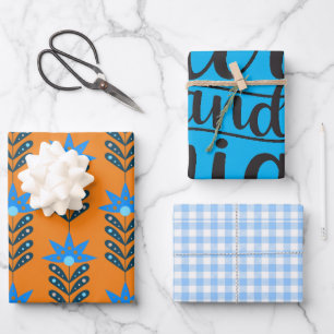 Merry and Bright Christmas Wrapping Paper Sheets