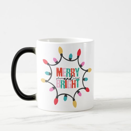 Merry and bright chritmas light magic mug