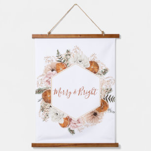 Merry and Bright Citrus Holiday Wall Hanging Tapestry