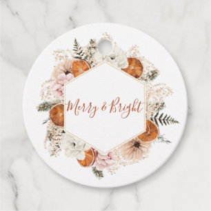 Merry and Bright Citrus Pine Holiday Favor Tags
