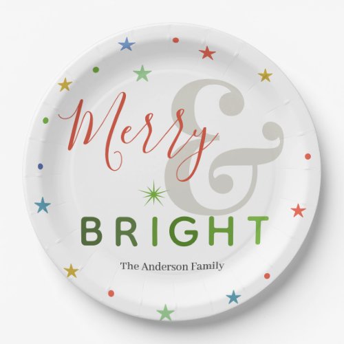 Merry and Bright Colorful Christmas          Paper Plates
