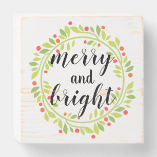 Merry and Bright Country Christmas Wood Box Sign