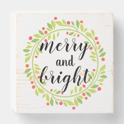 Merry and Bright Country Christmas Wood Box Sign