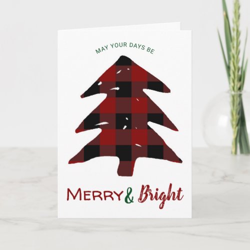 Merry and Bright Custom Photo Simple Modern Holiday Card