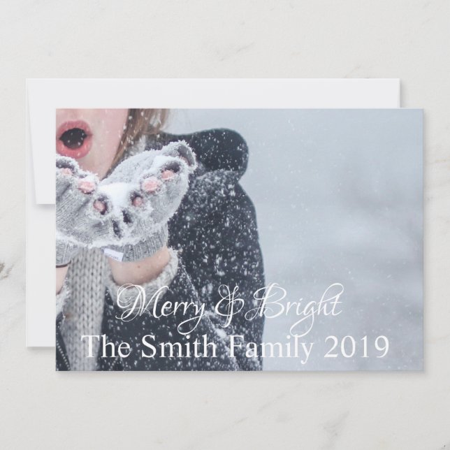 Merry and Bright Customizable Announcement (Front)