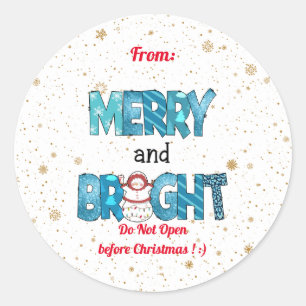 Merry And Bright Customize Classic Round Sticker