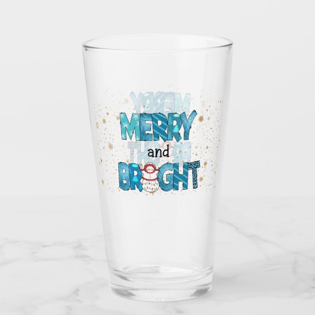 Merry And Bright Customize Glass (Front)