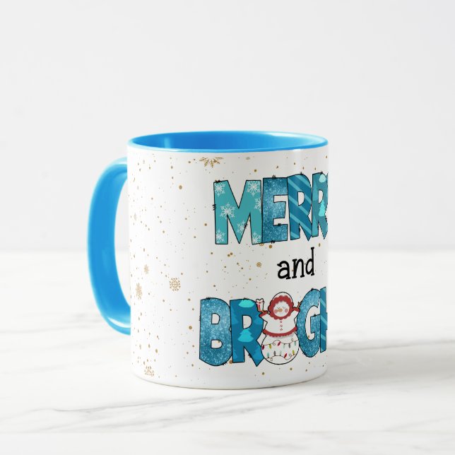 Merry And Bright Customize Mug (Front Left)