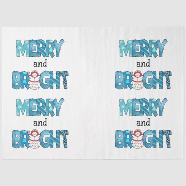 Merry And Bright Customize Tissue Paper (Front)