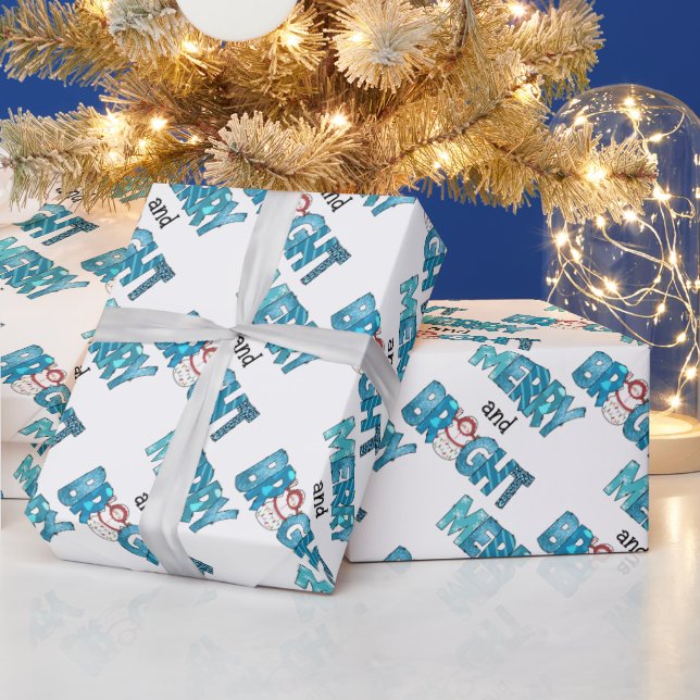 Merry And Bright Customize Wrapping Paper (Holidays)