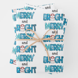 Merry And Bright Customize Wrapping Paper Sheets